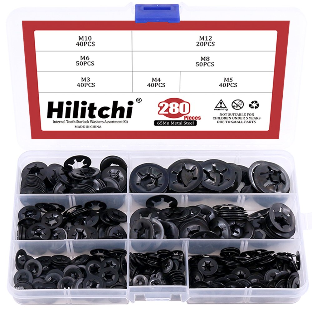Amazon | Hilitchi 280個 7サイズ 黒酸化物内歯 スターロック